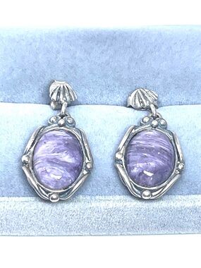 Sterling Charoite Earrings